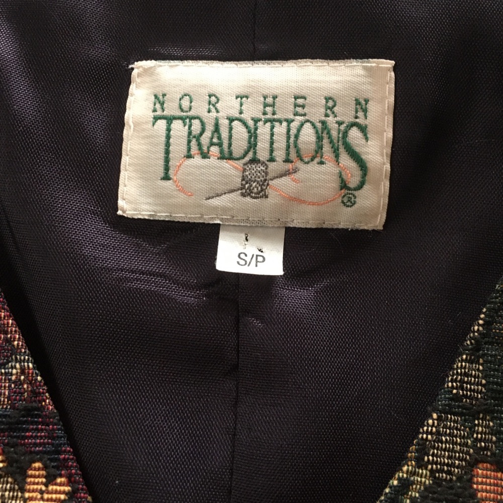 Vintage Floral Tapestry Vest Womens 90s Button Up S - Picture 5 of 7